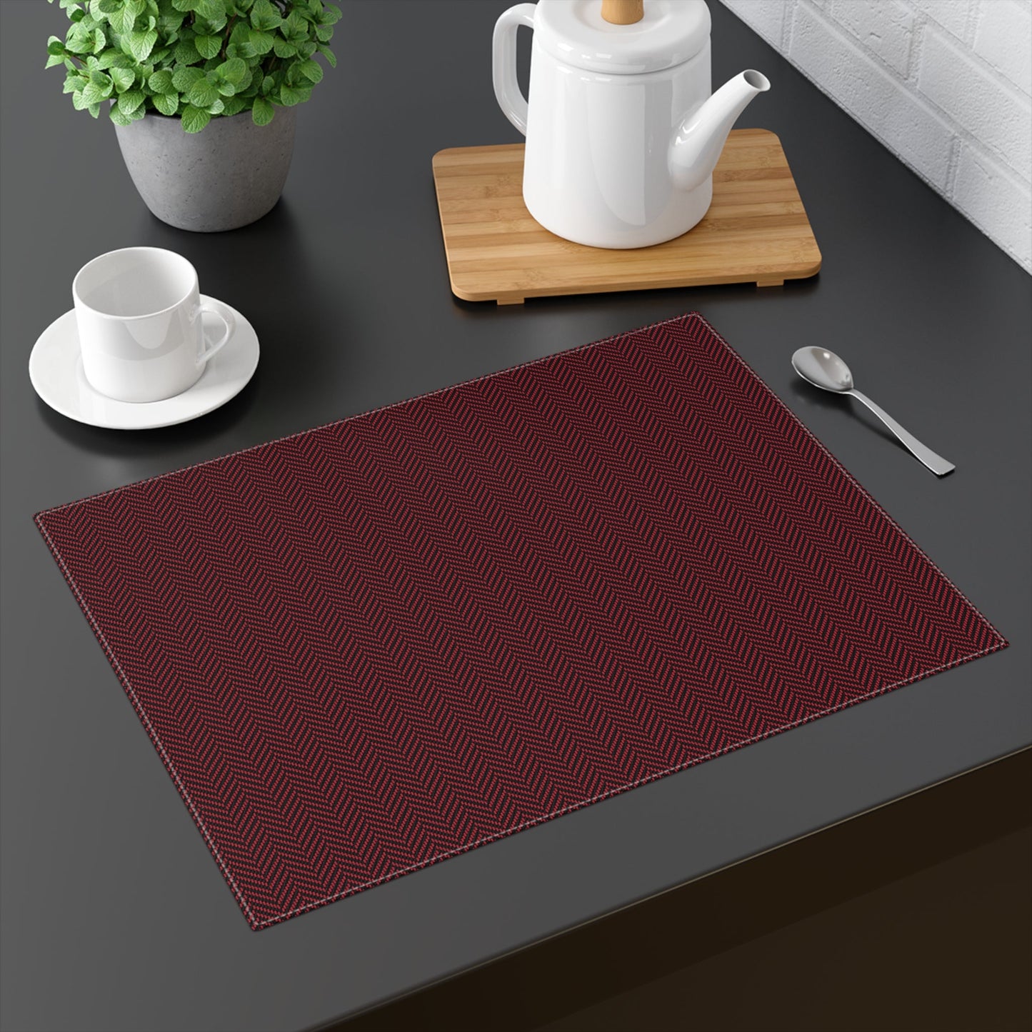 Placemat | Red & Black | Herringbone
