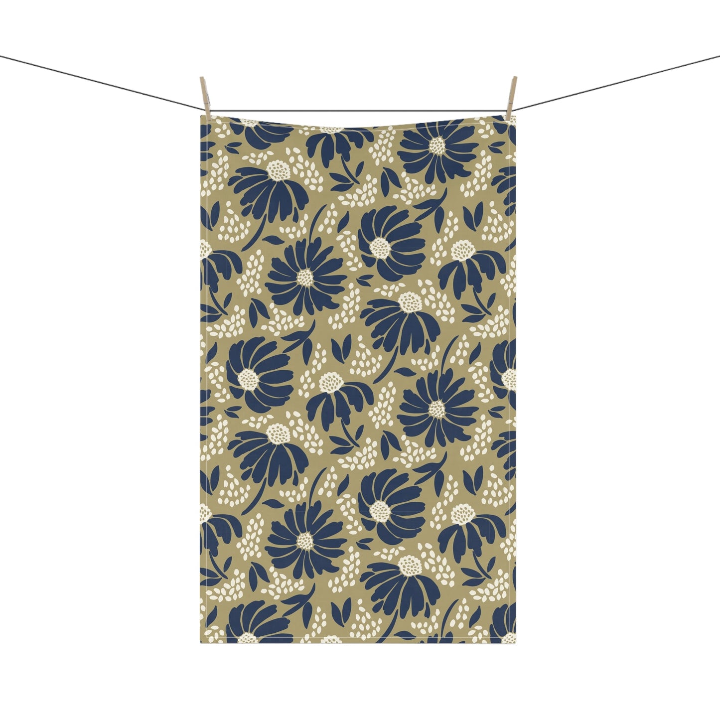 Tea Towel | Blue & Gold | Bellis