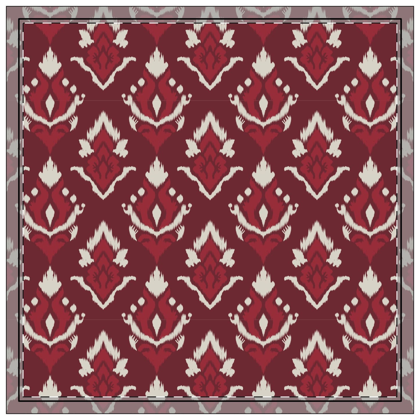 Napkin 4-set | Maroon & White | Ikat