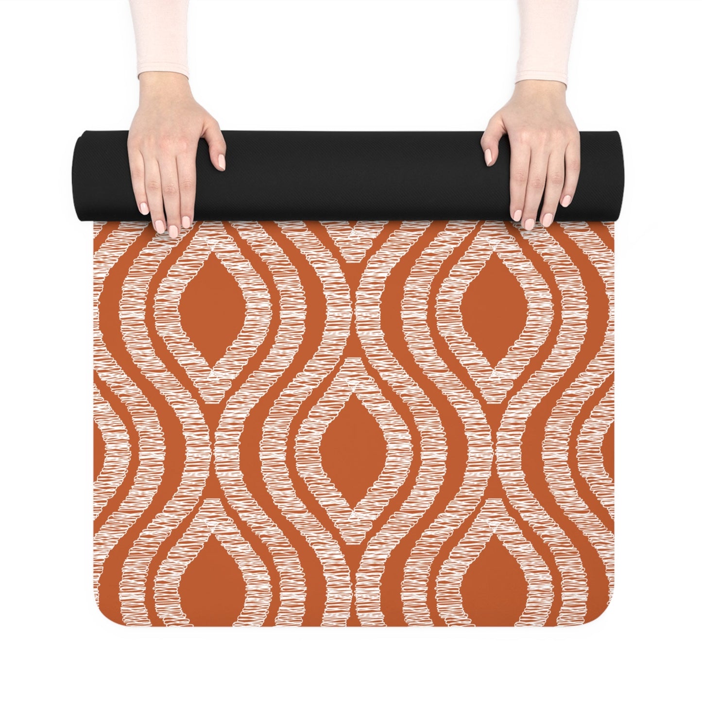 Yoga Mat | Dark Orange & White | Ogee
