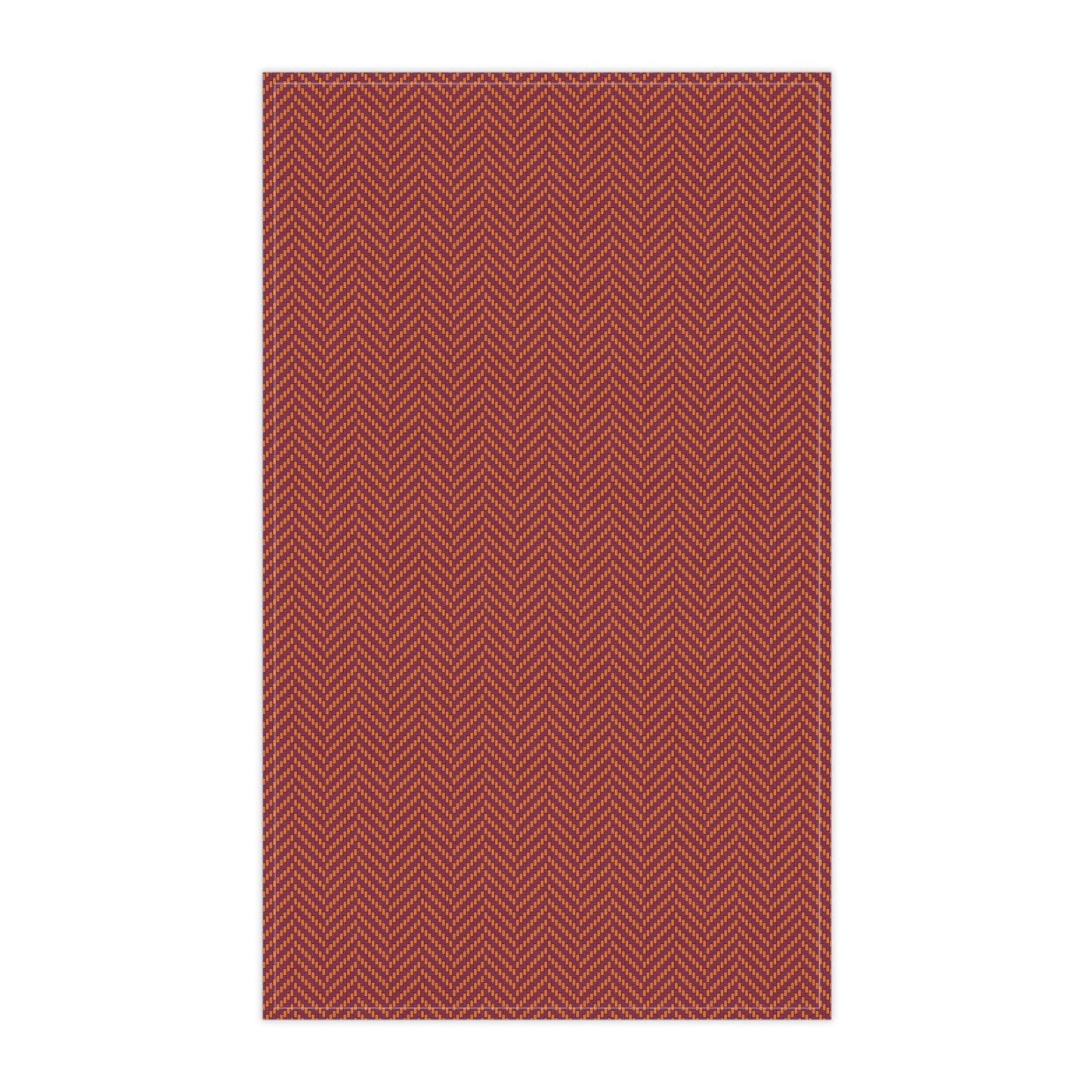 Tea Towels | Maroon & Orange | Herringbone
