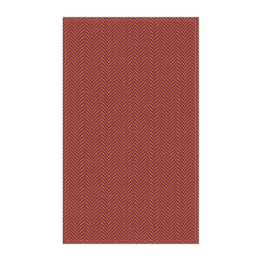 Tea Towels | Maroon & Orange | Herringbone