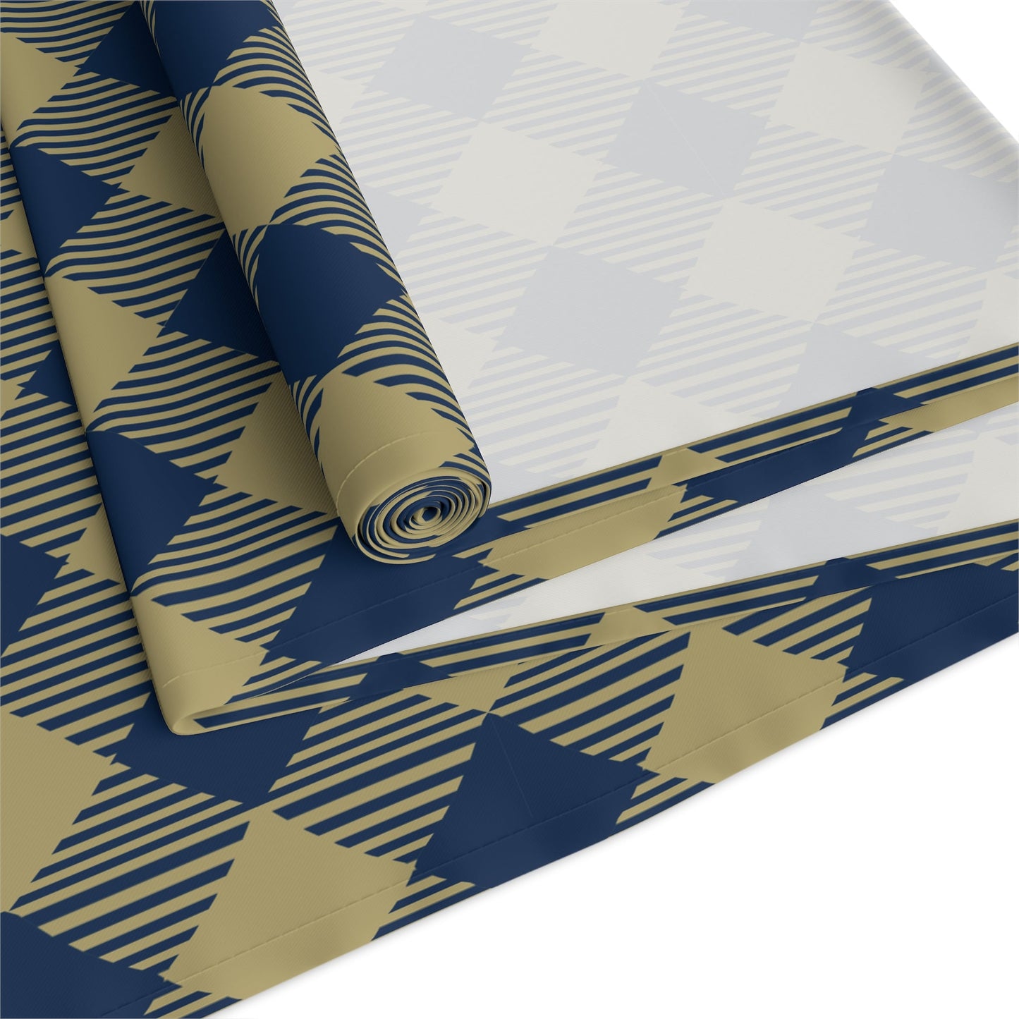 Table Runner | Blue & Gold | Gingham