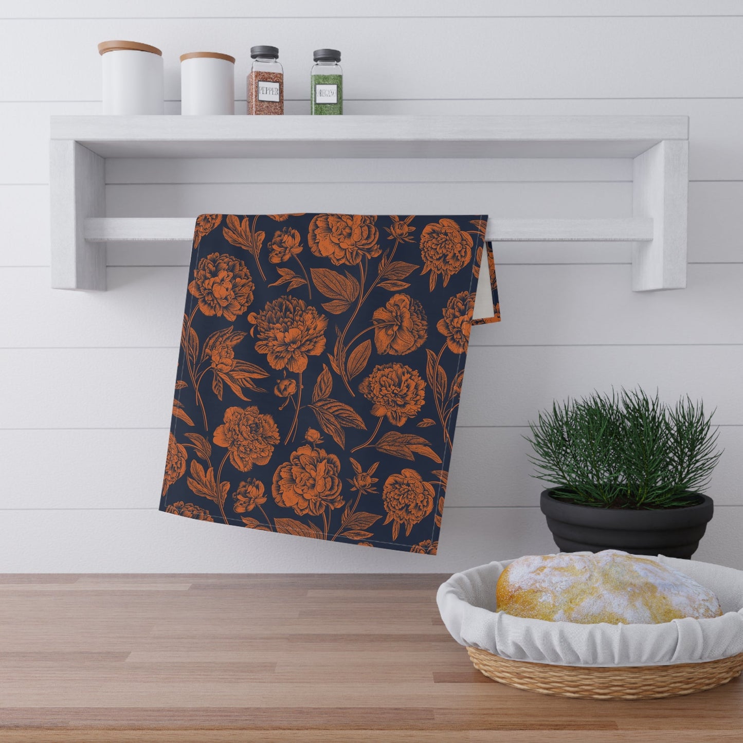 Tea Towels | Orange & Blue | Peony