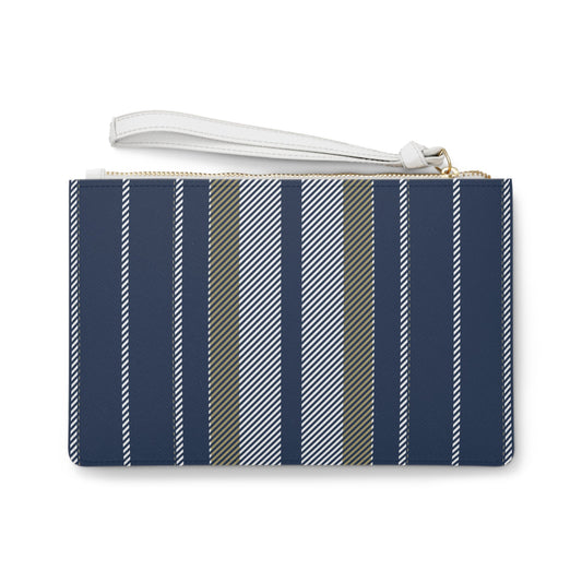 Clutch Bag | Gold & Blue | Stripe