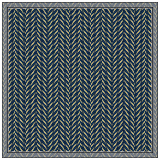 Napkins | Blue & Gold | Herringbone