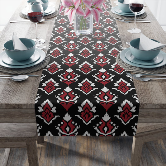Table Runner | Red & Black | Ikat