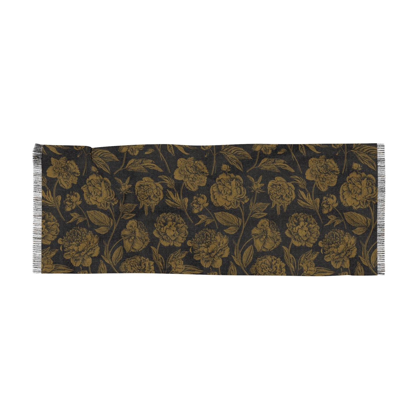 Scarf | Black & Gold | Peony