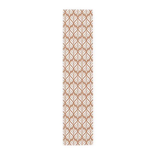Table Runner | Dark Orange & White | Palm