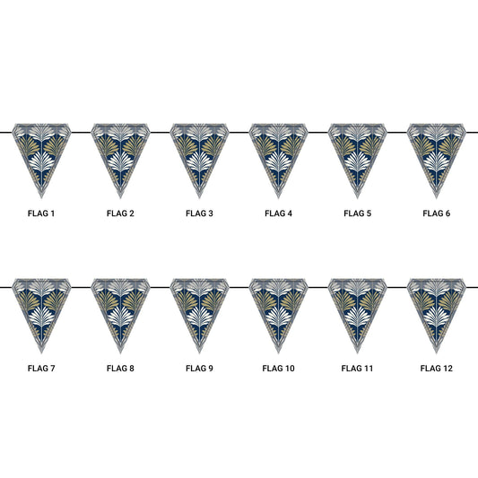 Flag Garland | Gold & Blue | Deco