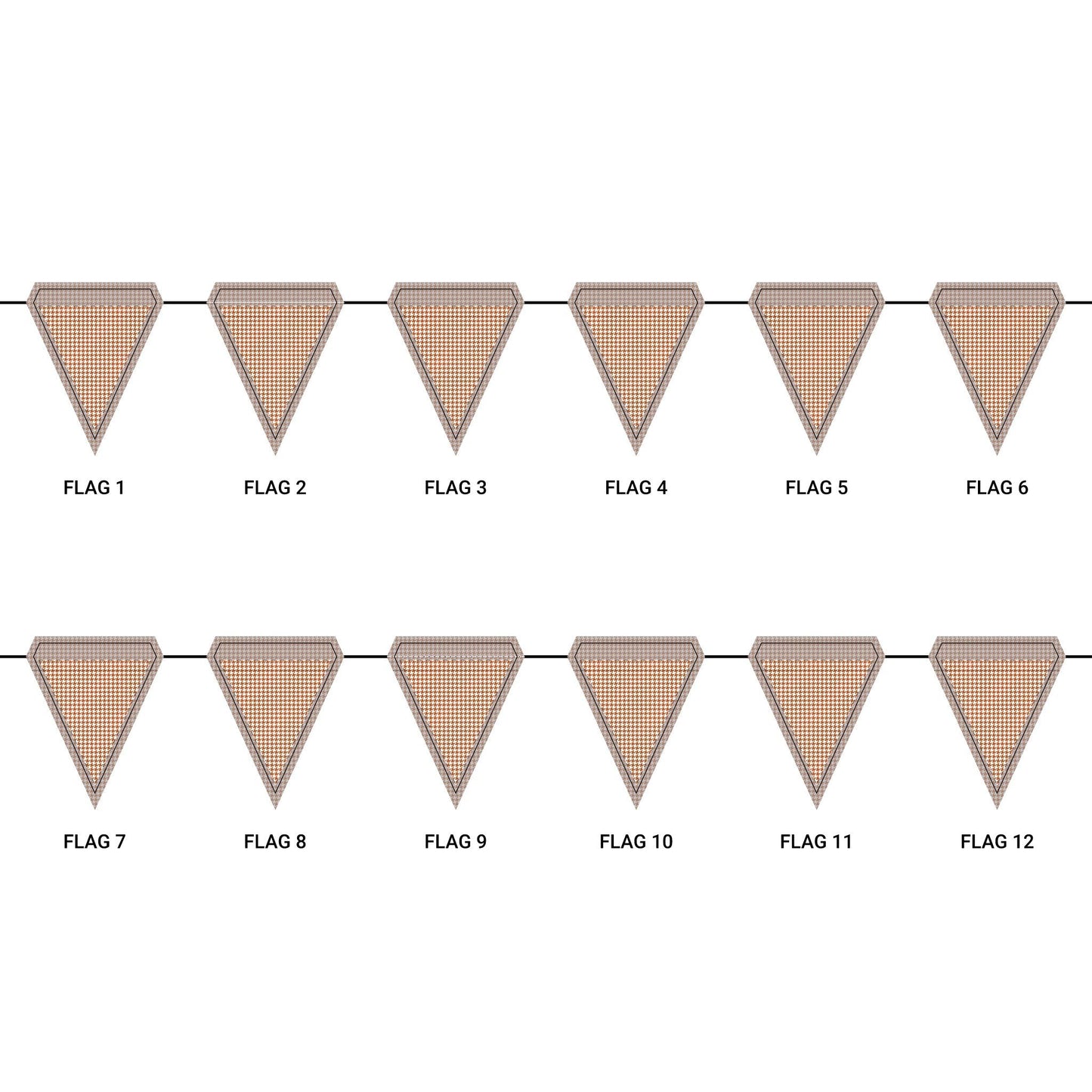 Flag Garland | Dark Orange & White | Houndstooth