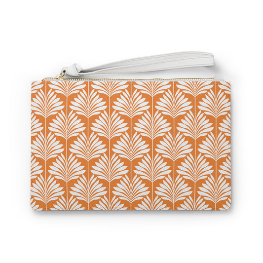 Clutch Bag | Orange & White | Deco