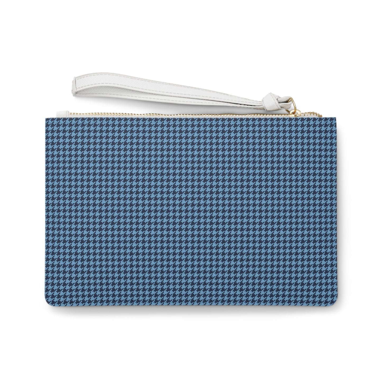 Clutch Bag | Light Blue & White | Houndstooth