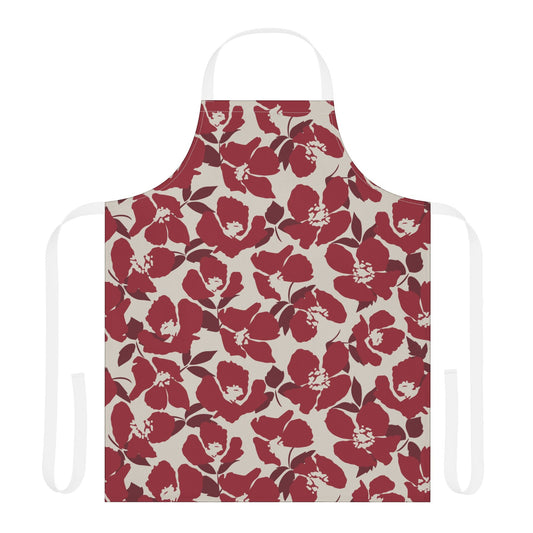 Apron | Maroon & White | Poppy
