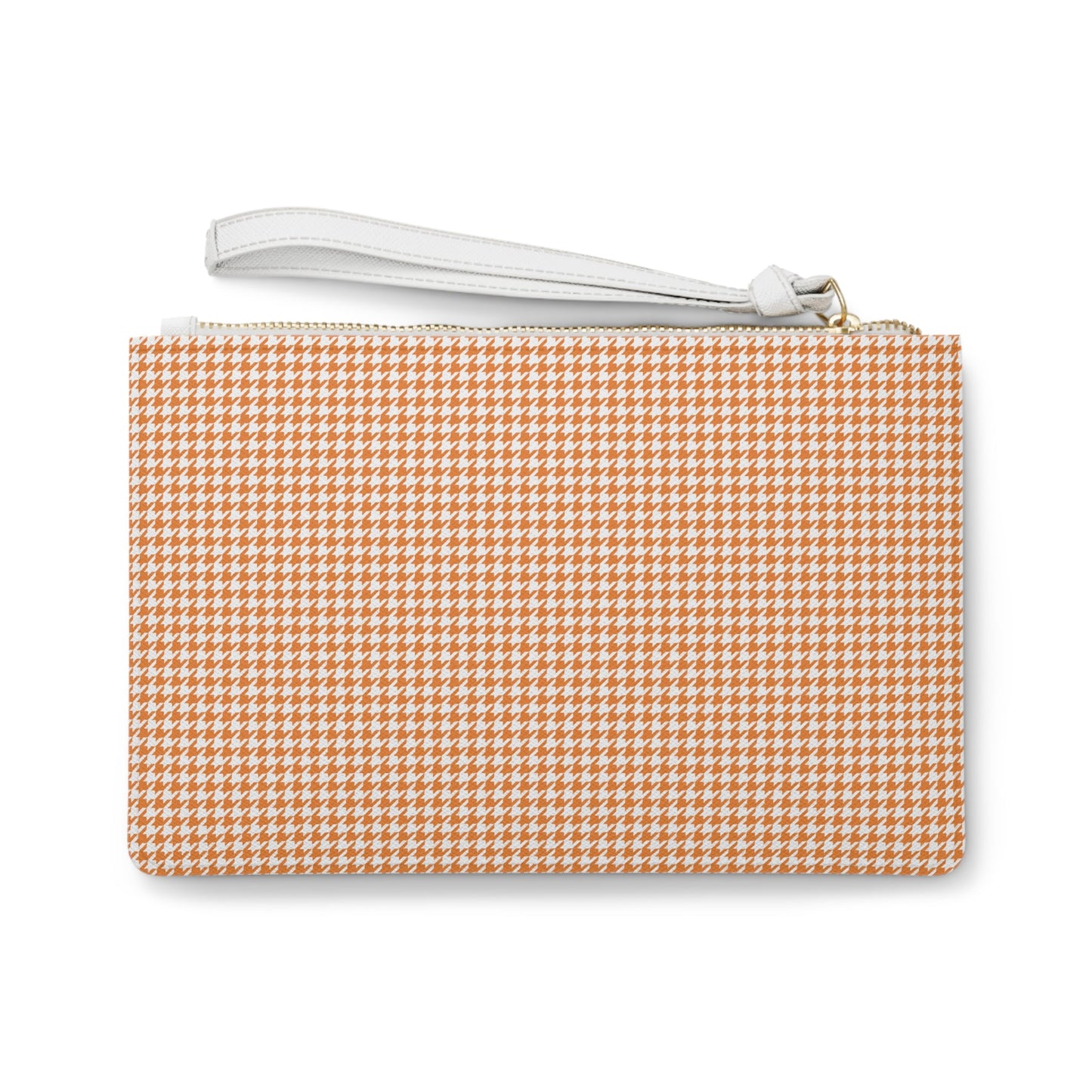 Clutch Bag | Orange & White | Houndstooth