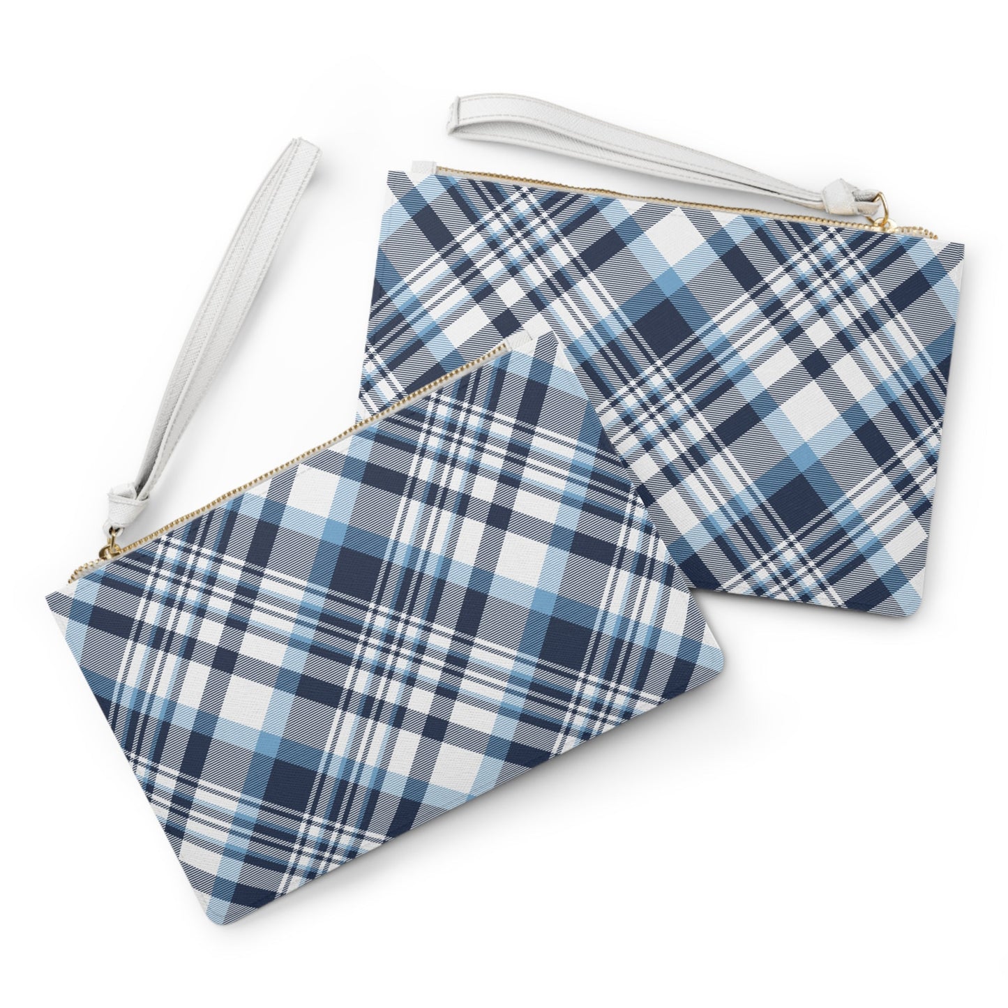 Clutch Bag | Light Blue & White | Tartan