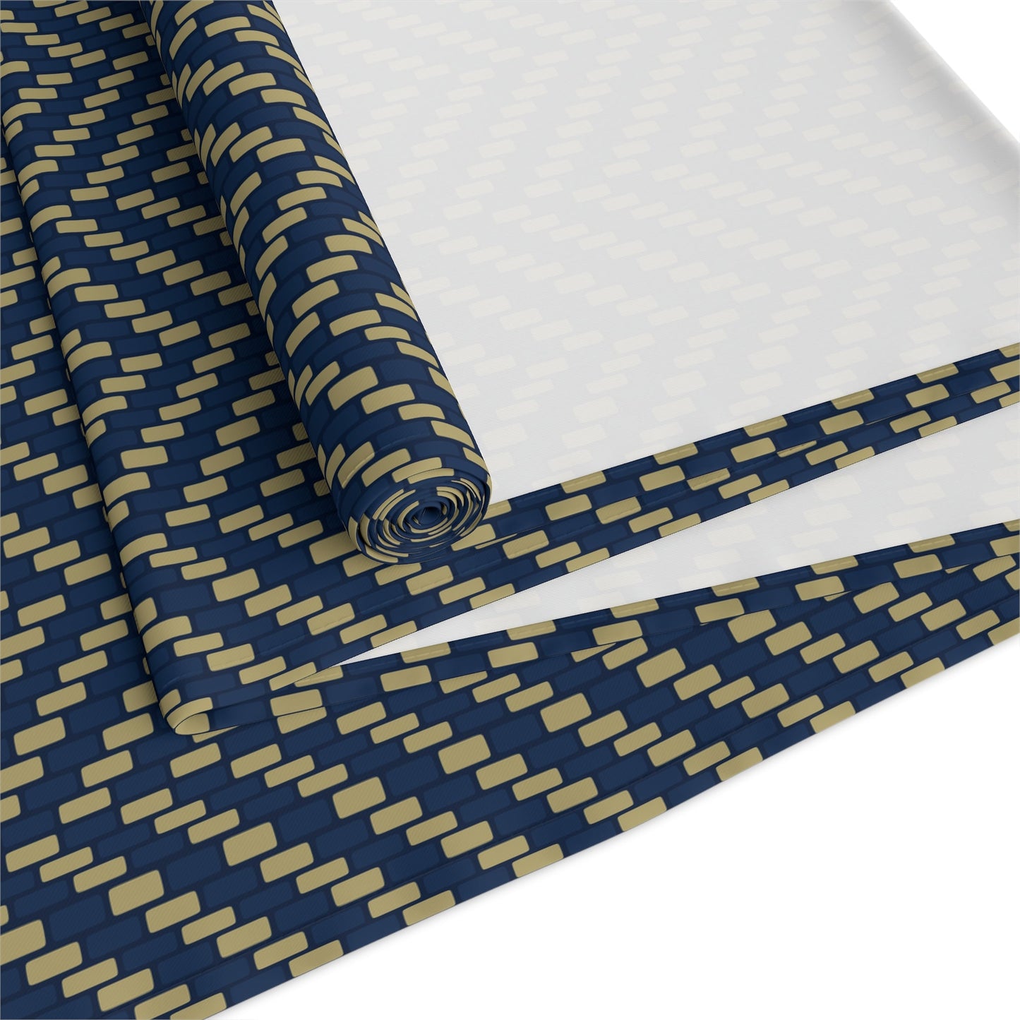 Table Runner | Blue & Gold | Herringbone