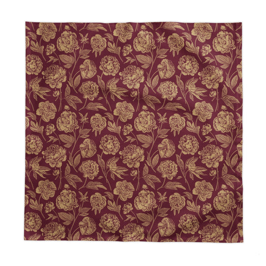 Tablecloth | Maroon & Gold | Peony