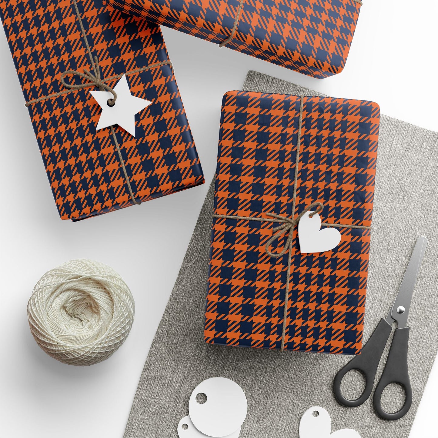 Gift Wrap | Orange & Blue | Tweed