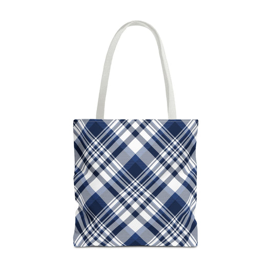 Tote Bag | Navy & White | Tartan