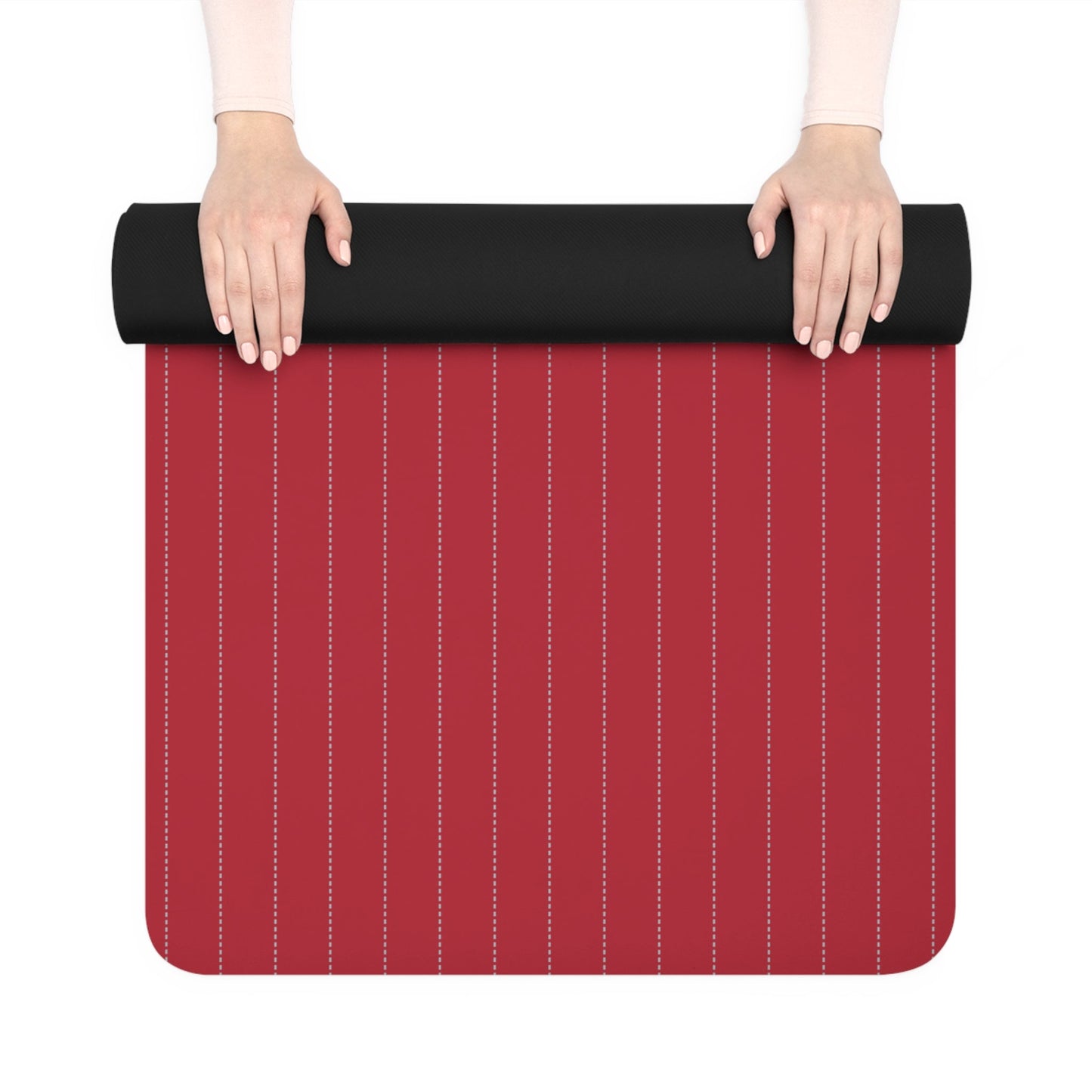 Yoga Mat | Red & Gray | Pinstripe