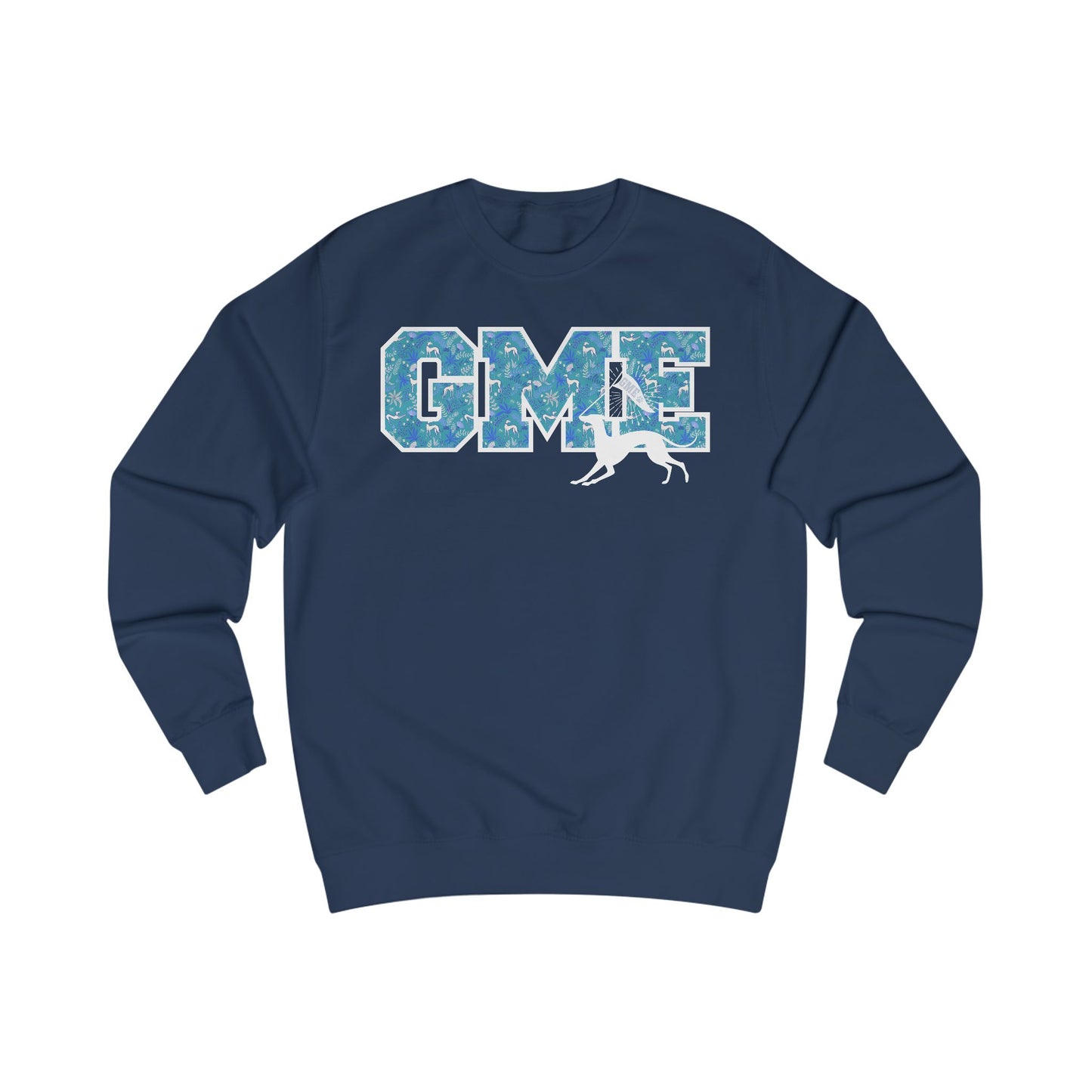 Adult Crewneck Sweatshirt | Greyhounds | Fern Quilt Teal