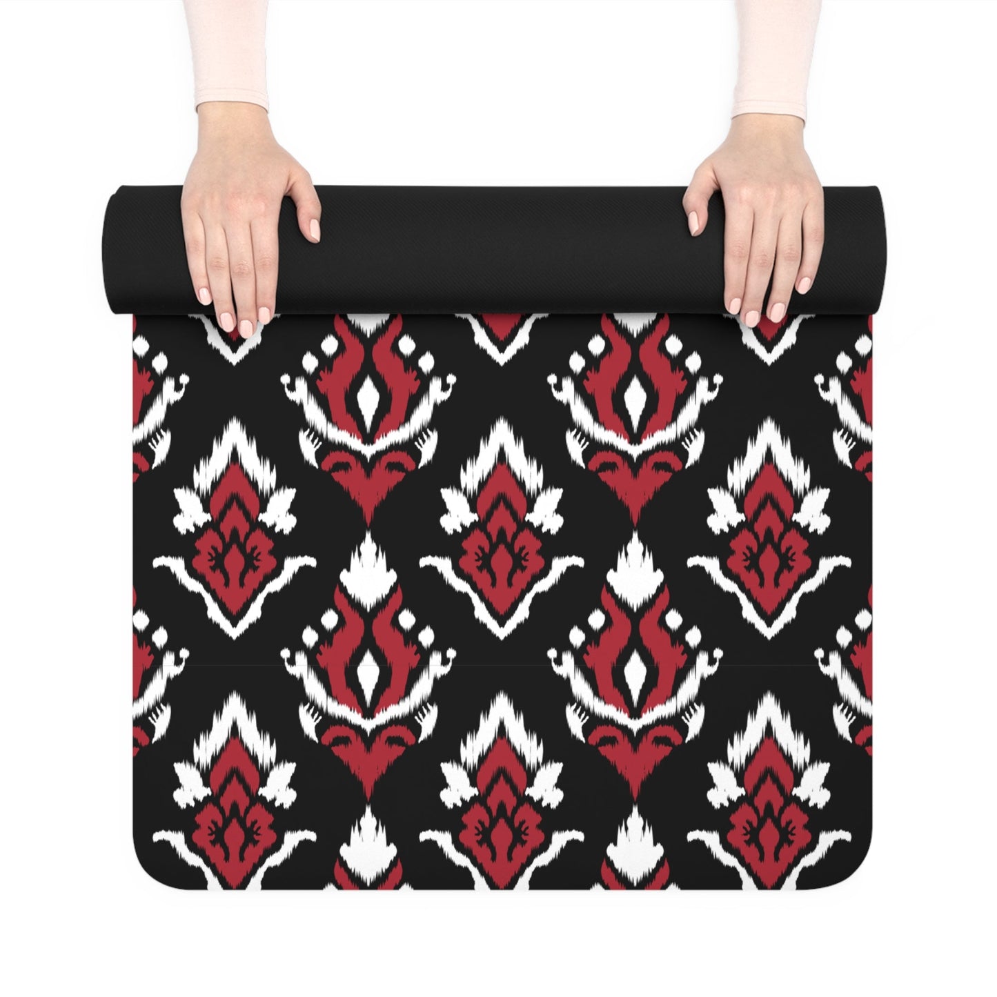 Yoga Mat | Red & Black | Ikat