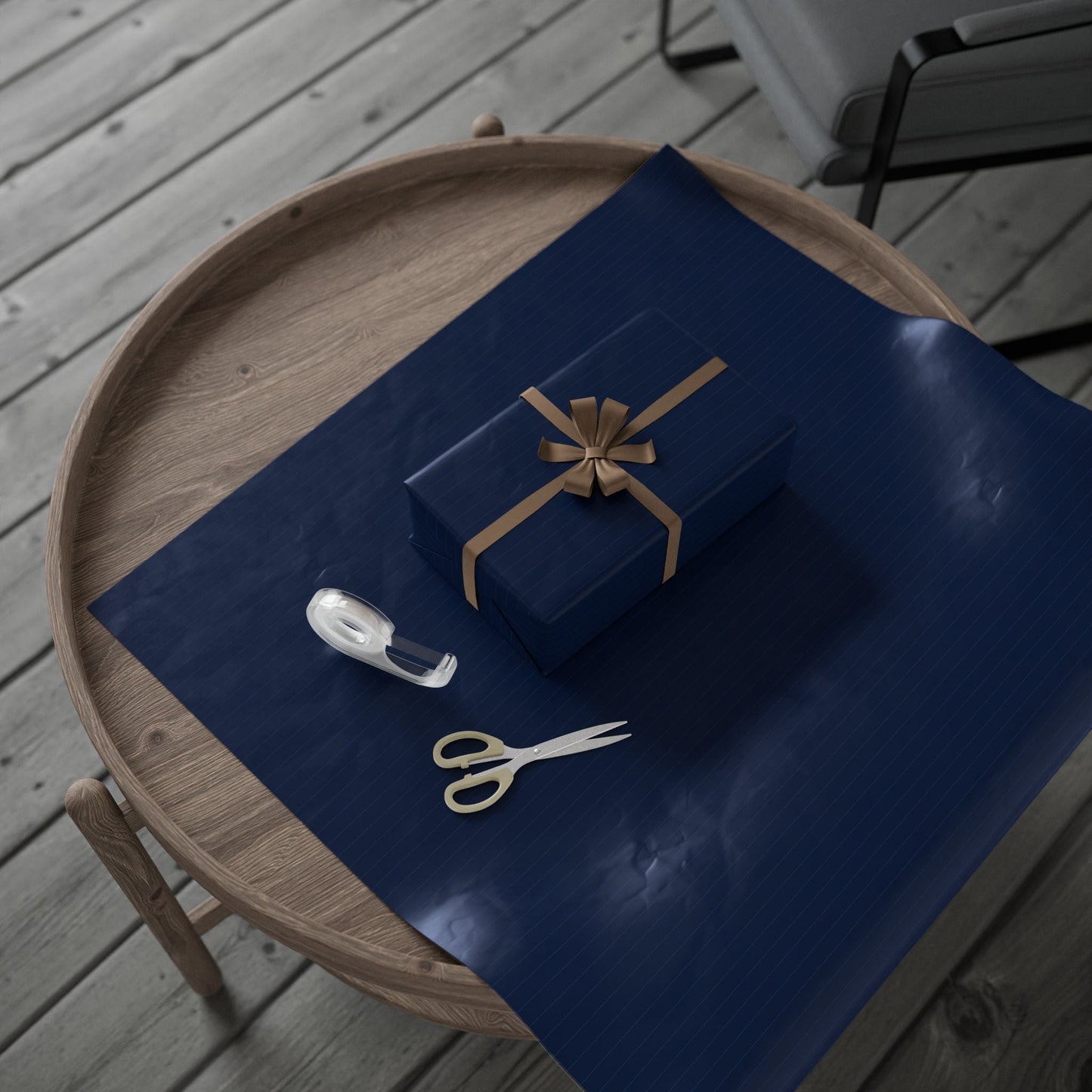 Gift Wrap | Navy & White | Pinstripe