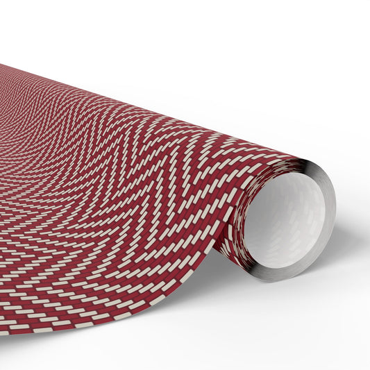 Gift Wrap | Maroon & White | Herringbone