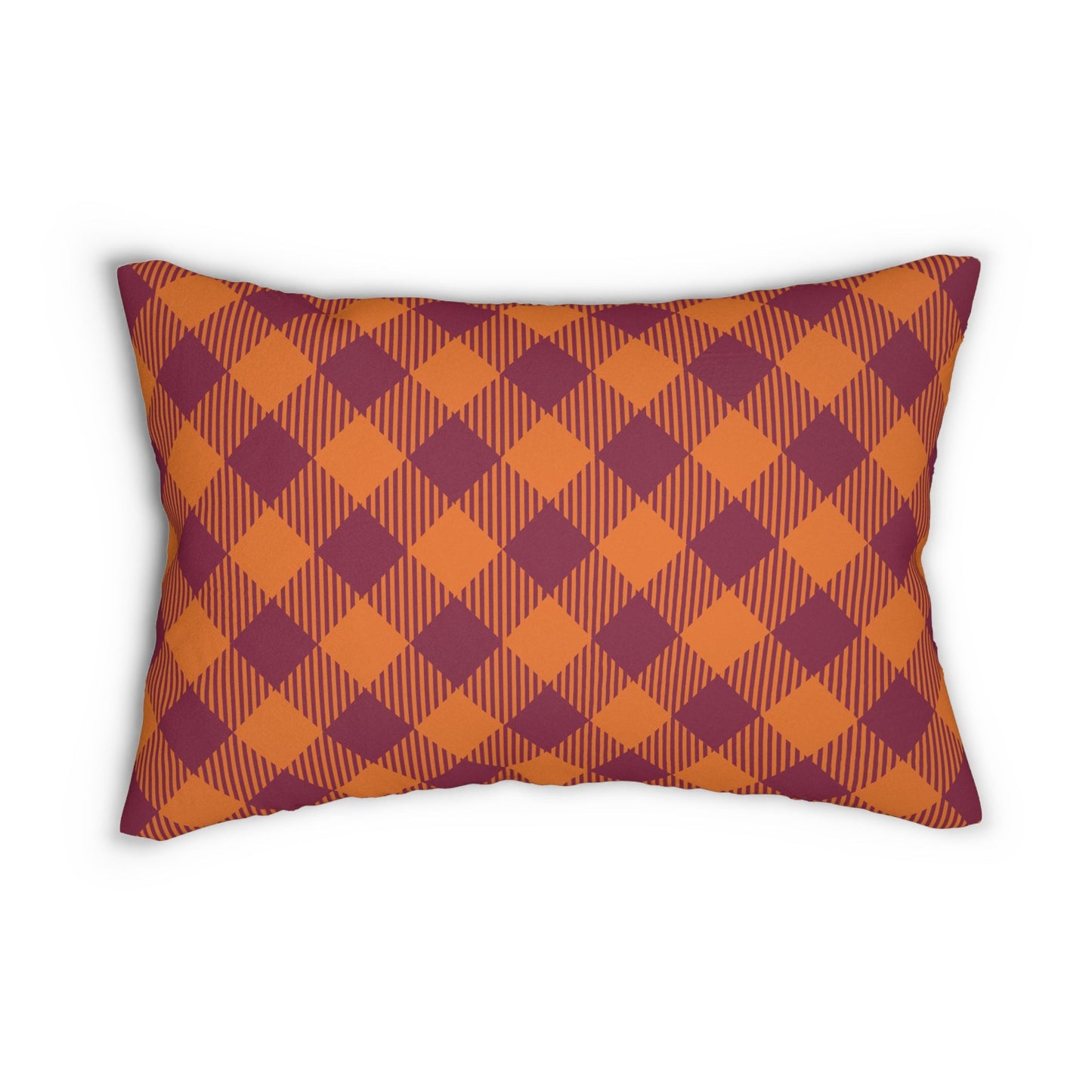 Pillow | Maroon & Orange | Gingham