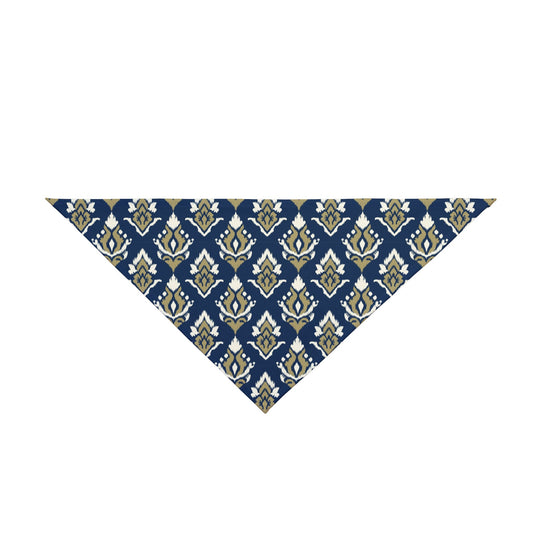 Pet Bandana | Blue & Gold | Ikat