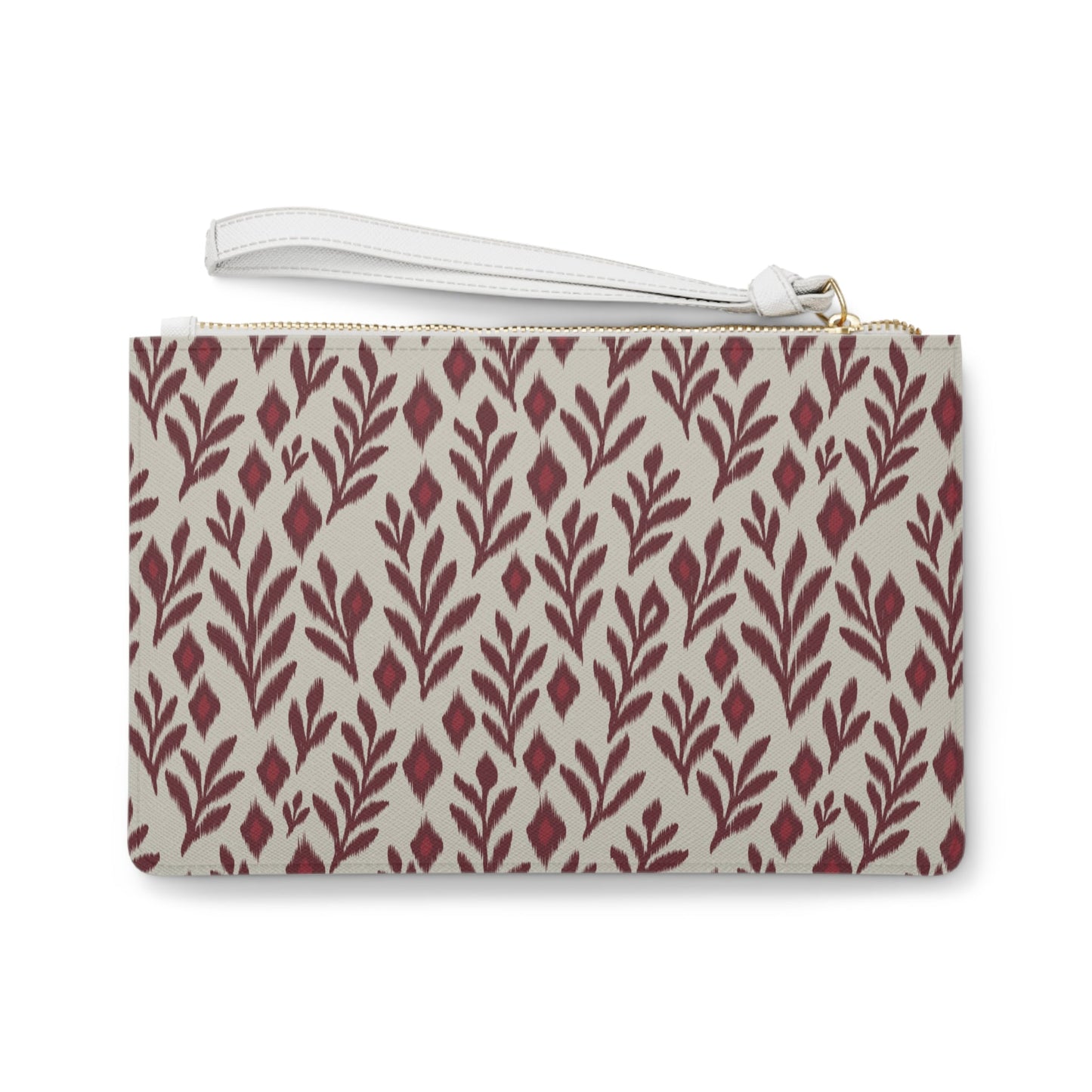 Clutch Bag | Maroon & White | Laurel