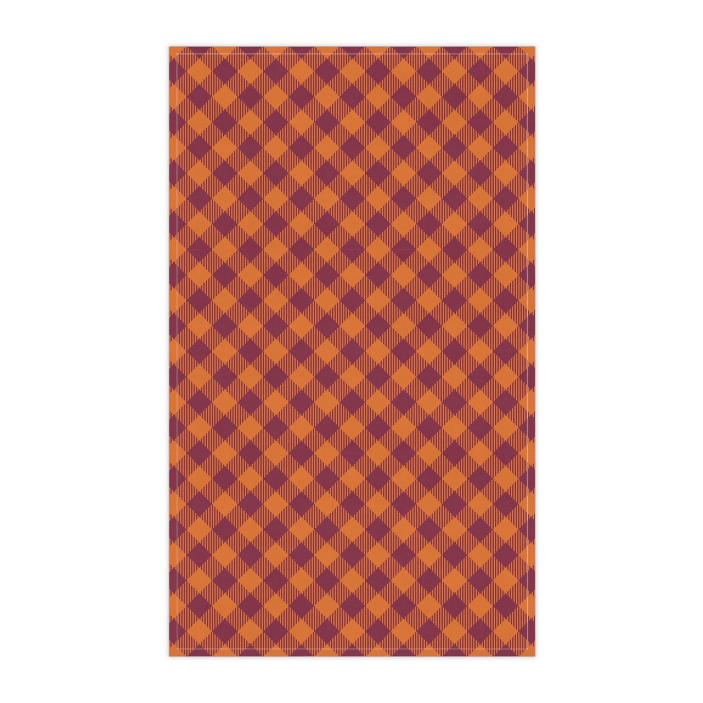 Tea Towels | Maroon & Orange | Gingham