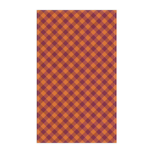 Tea Towels | Maroon & Orange | Gingham