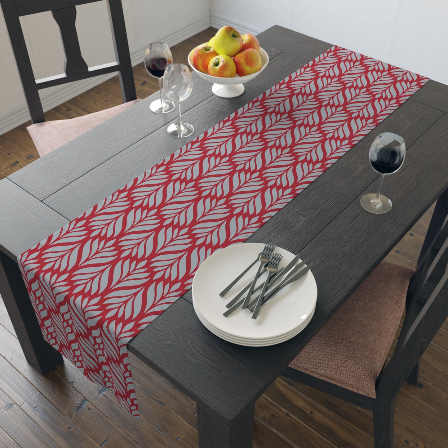 Table Runner | Red & Gray | Palm