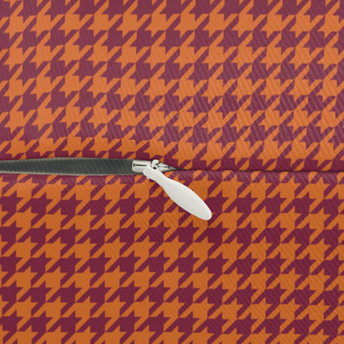 Pillow | Maroon & Orange | Houndstooth