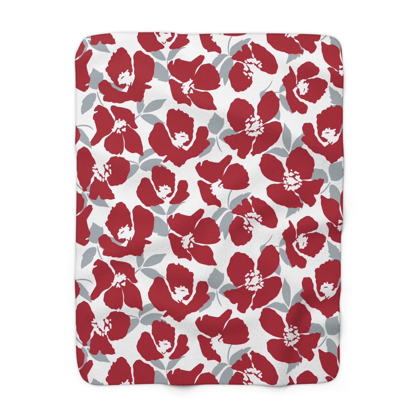 Sherpa Blanket | Red & Gray | Poppy