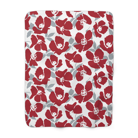 Sherpa Blanket | Red & Gray | Poppy