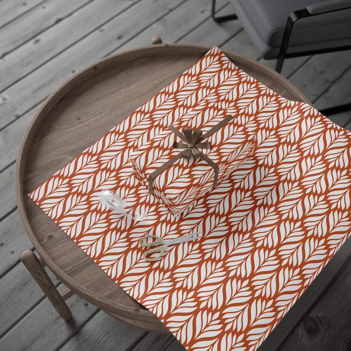 Gift Wrap | Dark Orange & White | Palm
