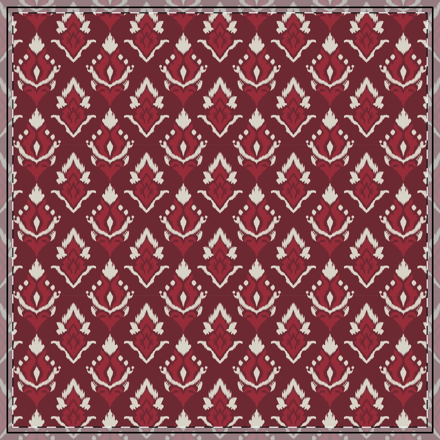 Tablecloth | Maroon & White | Ikat
