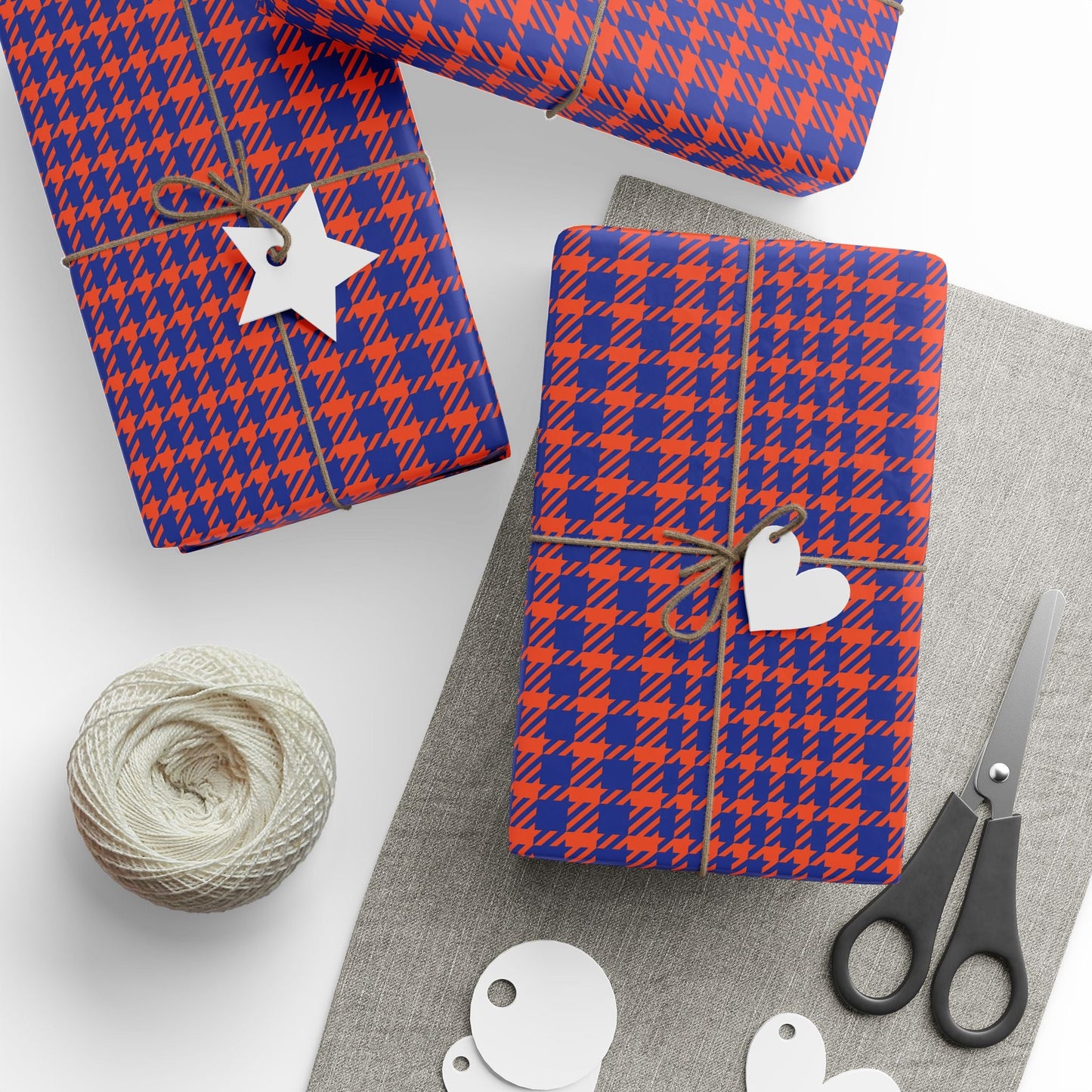 Gift Wrap | Bright Blue & Orange | Tweed