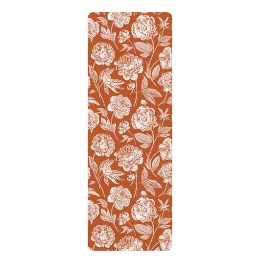 Yoga Mat | Dark Orange & White | Peony