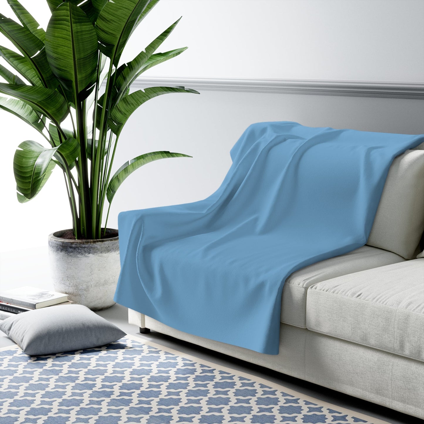 Sherpa Blanket | Light Blue & White | Light