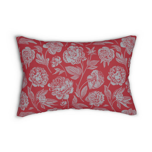Pillow | Red & Gray | Peony