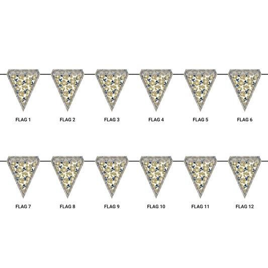 Flag Garland | Gold & Blue | Poppy
