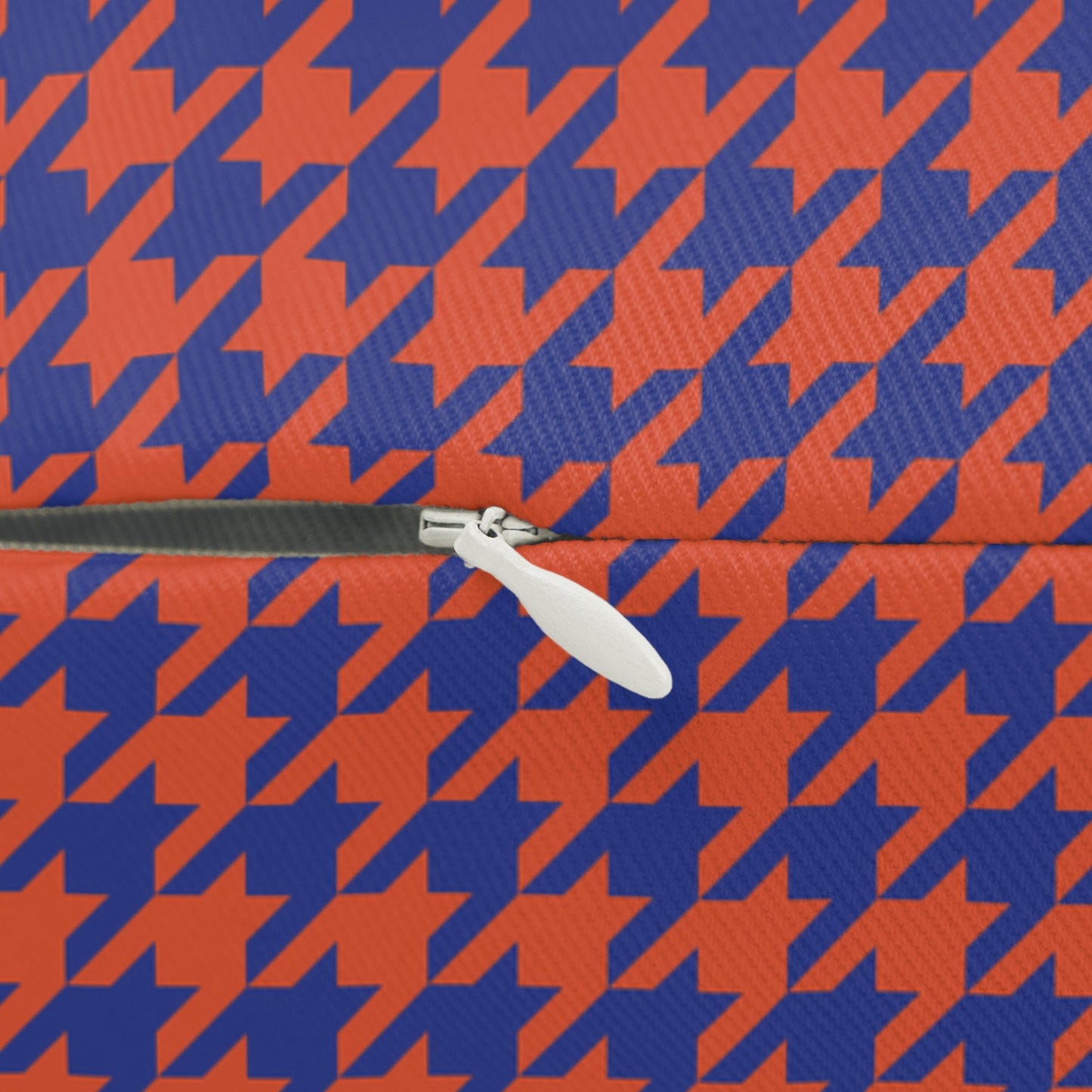 Pillow | Bright Blue & Orange | Houndstooth