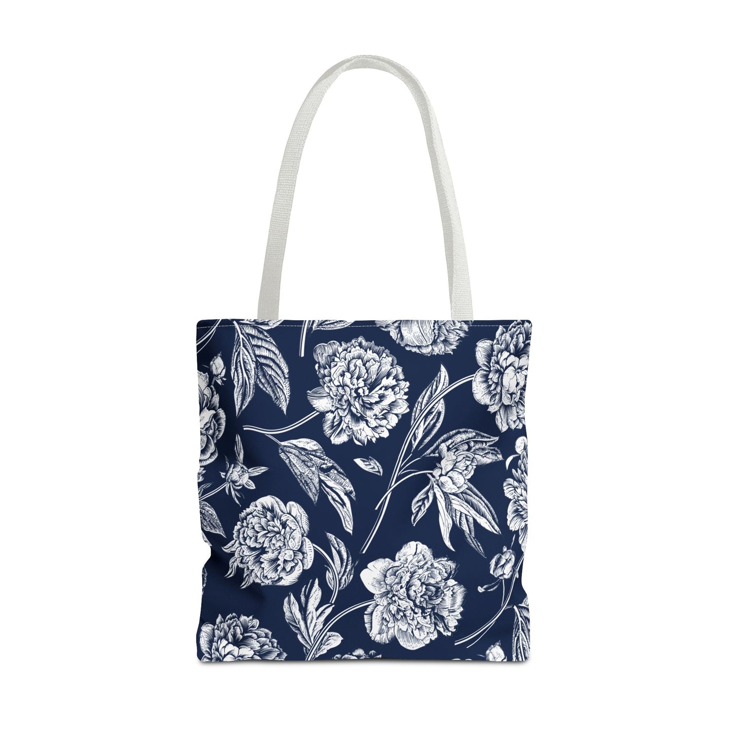Tote Bag | Navy & White | Peony