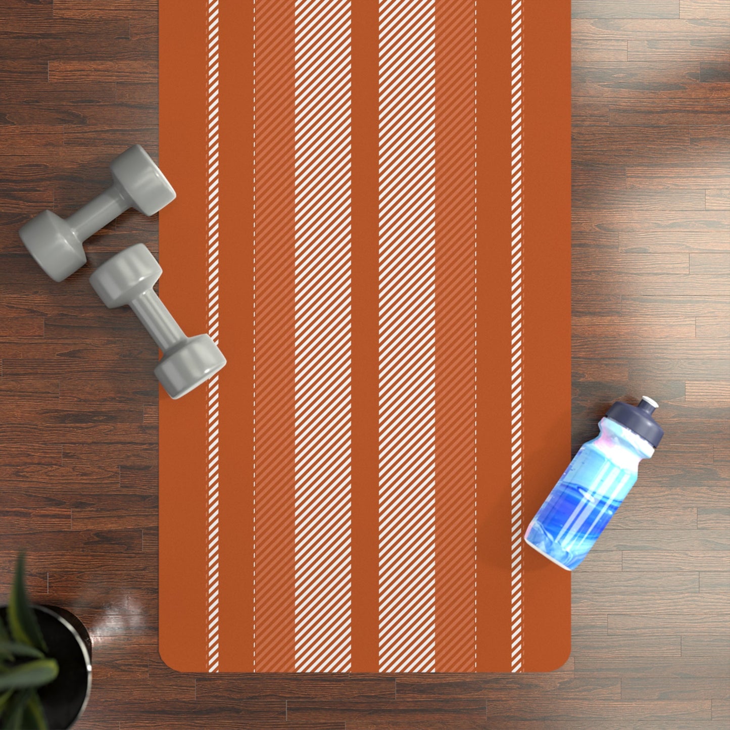 Yoga Mat | Dark Orange & White | Stripe