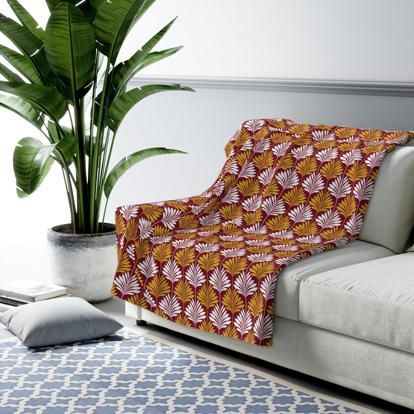Sherpa Blanket | Red & Yellow | Deco