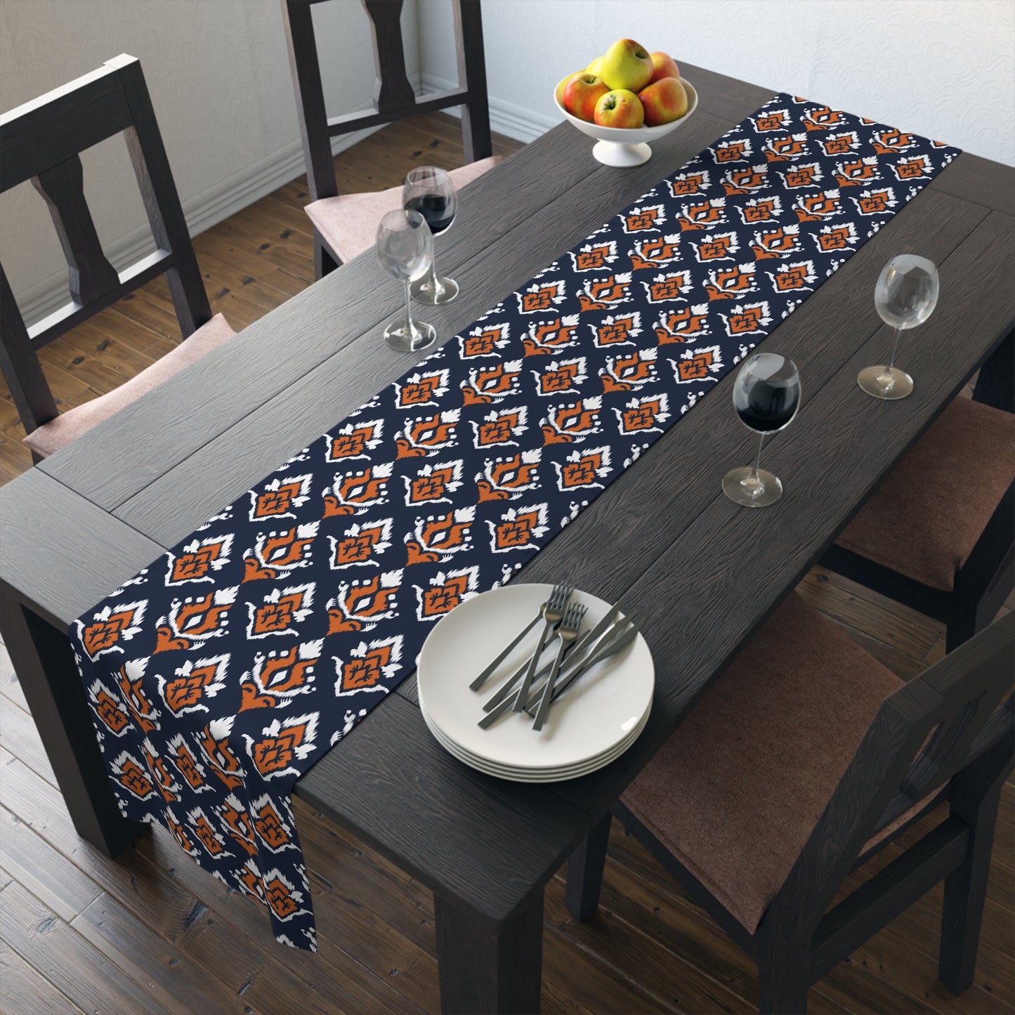 Table Runner | Orange & Blue | Ikat